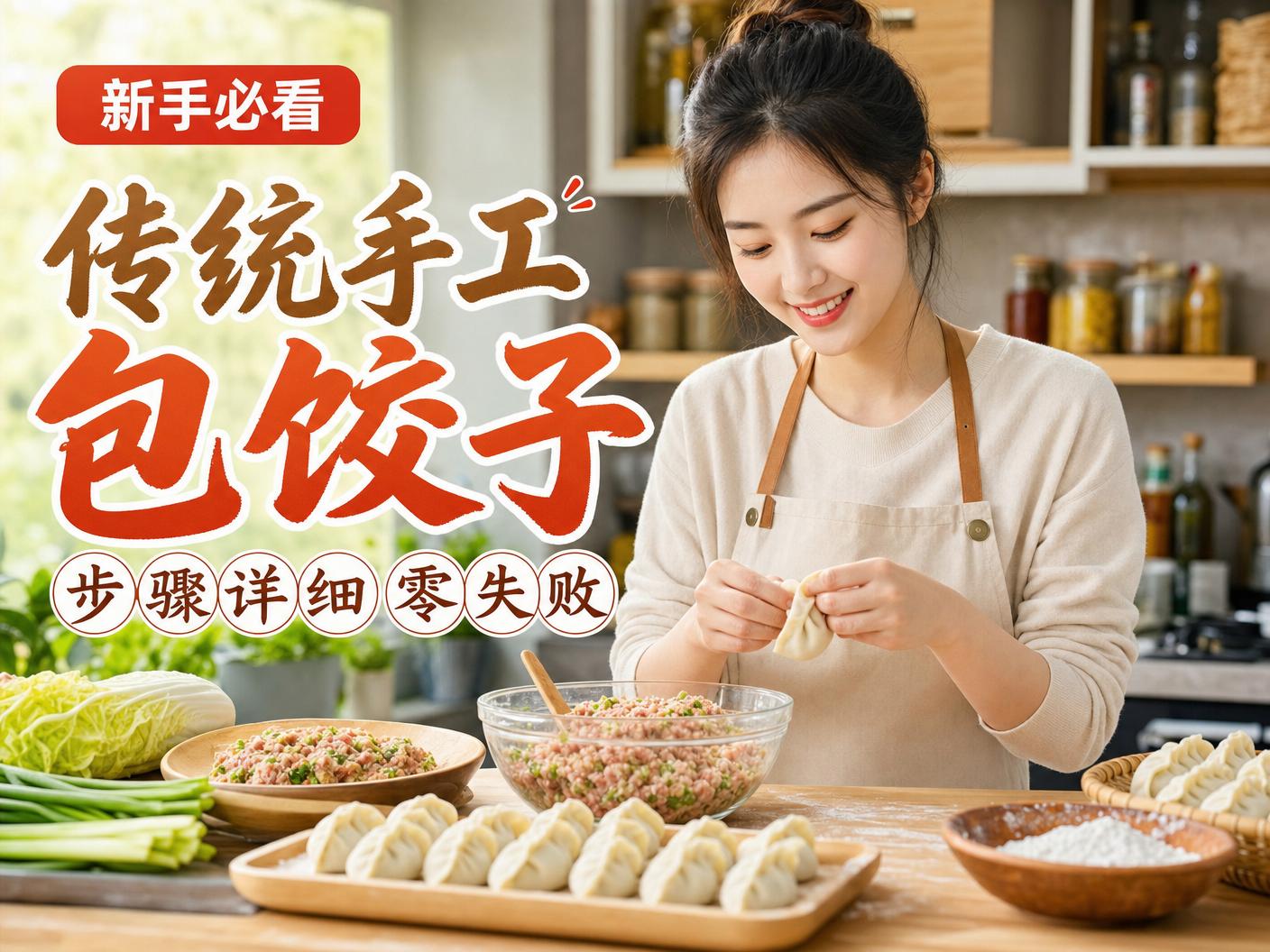 国产-【国产】传统手工包饺子教程传媒演示，步骤详细零失败